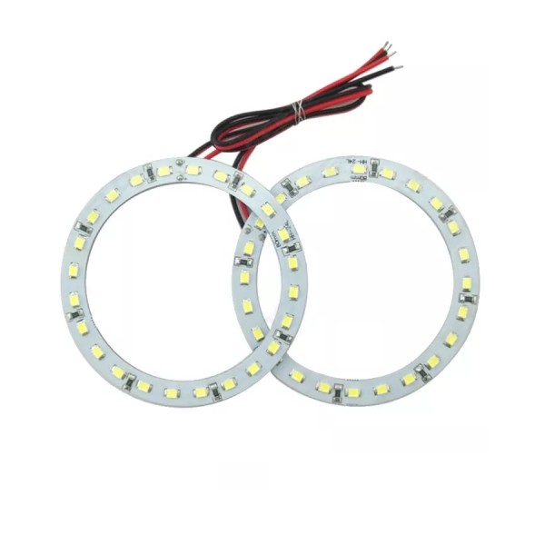 Inele led, angel eyes, 24 smd, culoare alb, diametru inel 80 mm, set 2 bucati